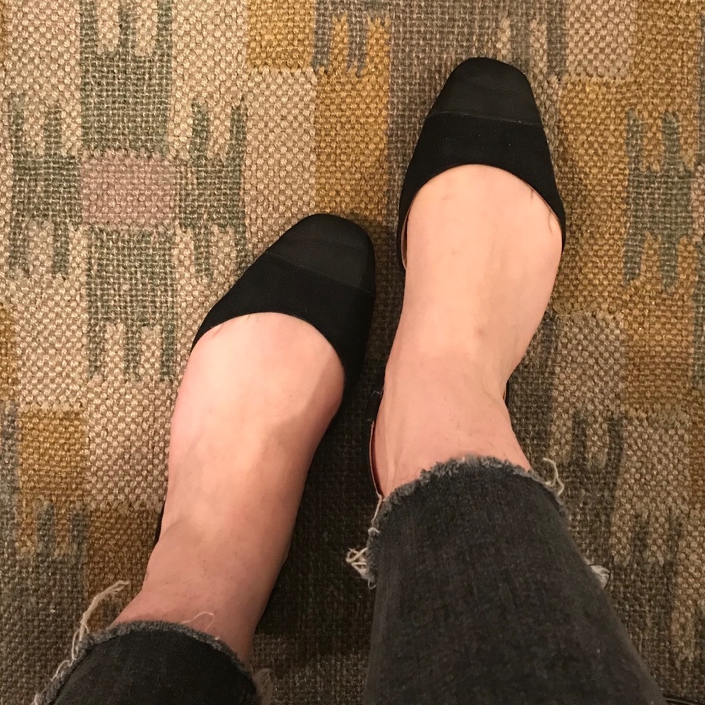 Zara faux suede sling back ballet flats
